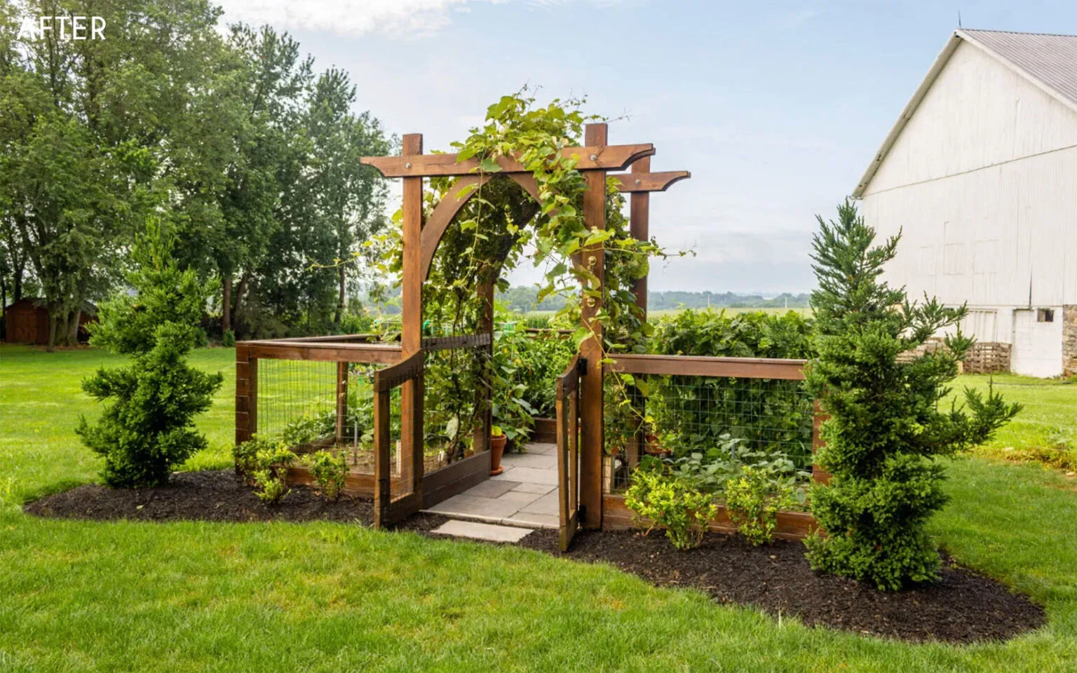 Backyard Arched Garden Erin After