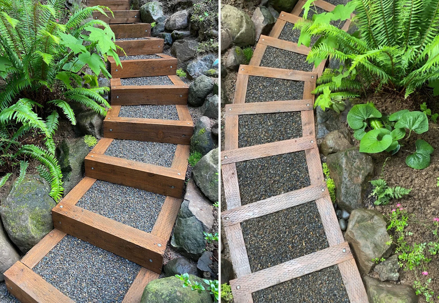 Emily Henderson DIY Backyard Stairs Side-by-Side